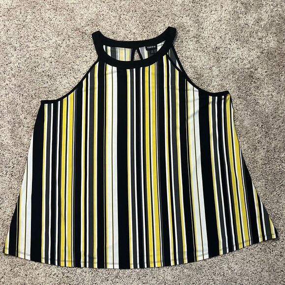 TORRID MULTI STRIPE STUDIO KNIT GODDESS TANK 3X - Picture 2 of 8